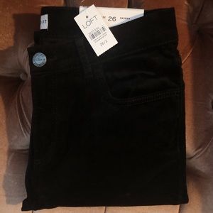 LOFT Black Velvet Skinny Pants